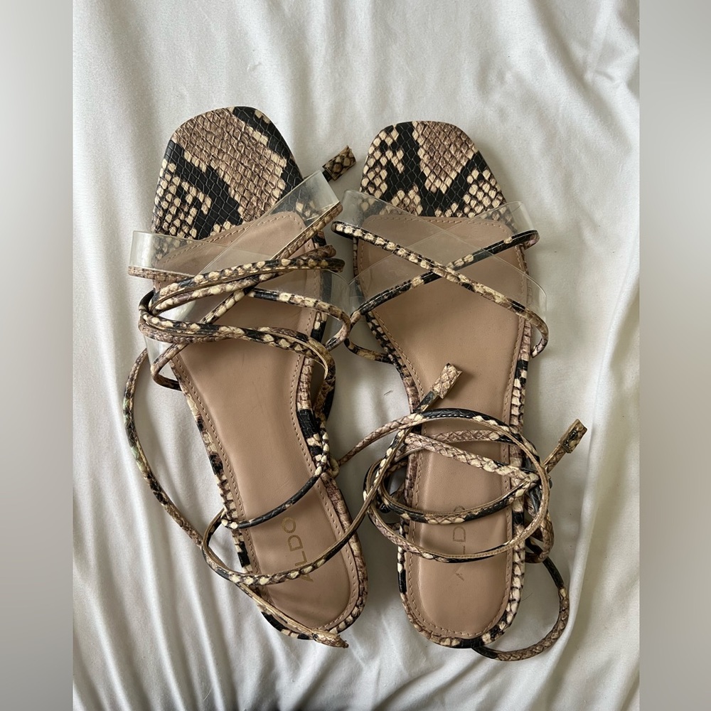 Aldo Strappy Leopard Sandals